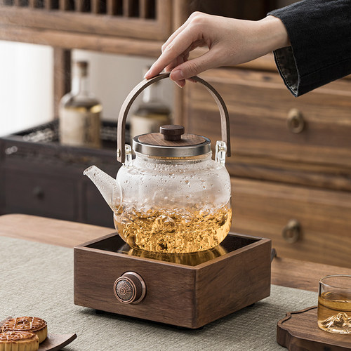 小型胡桃木玻璃蒸煮电陶炉