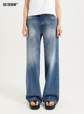 DD「Back to 90s」复古重工洗水中低腰宽松直筒竹节牛仔裤女秋冬