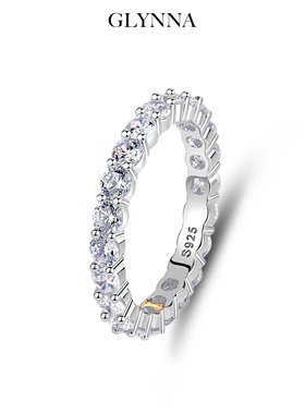 巨闪!高钻通体s925银戒指排钻满钻戒指轻奢小众高级感生日礼物