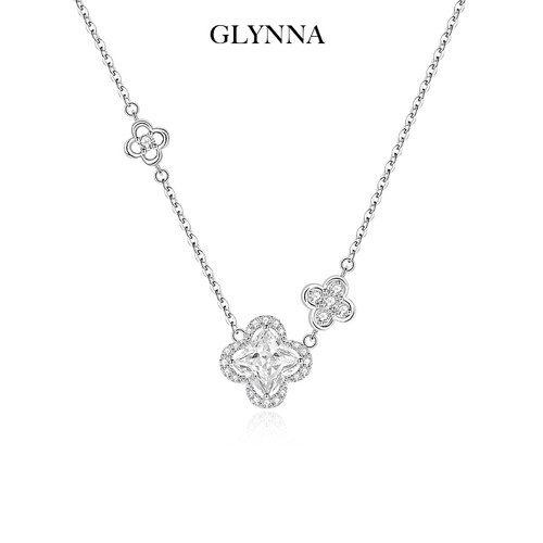 遇见四叶草就会遇见幸福纯银项链