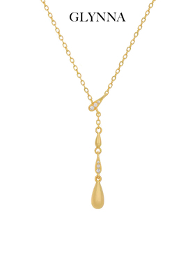 星河泪滴纯银水滴项链