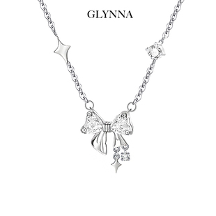 S925纯银蝴蝶结项链女甜酷毛衣链配饰轻奢小众女朋友闺蜜生日礼物