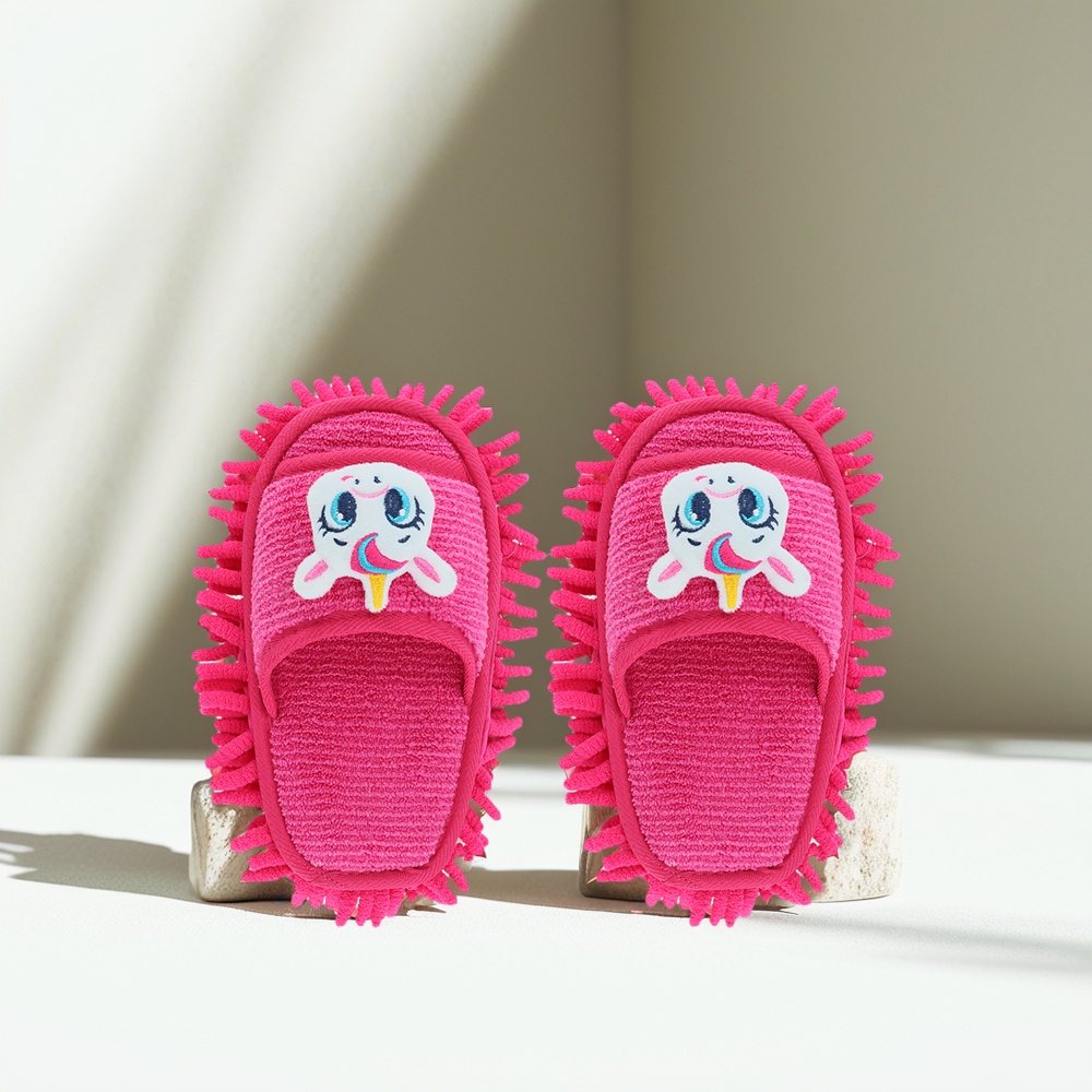 儿童卡通擦地拖鞋可拆洗全粘底