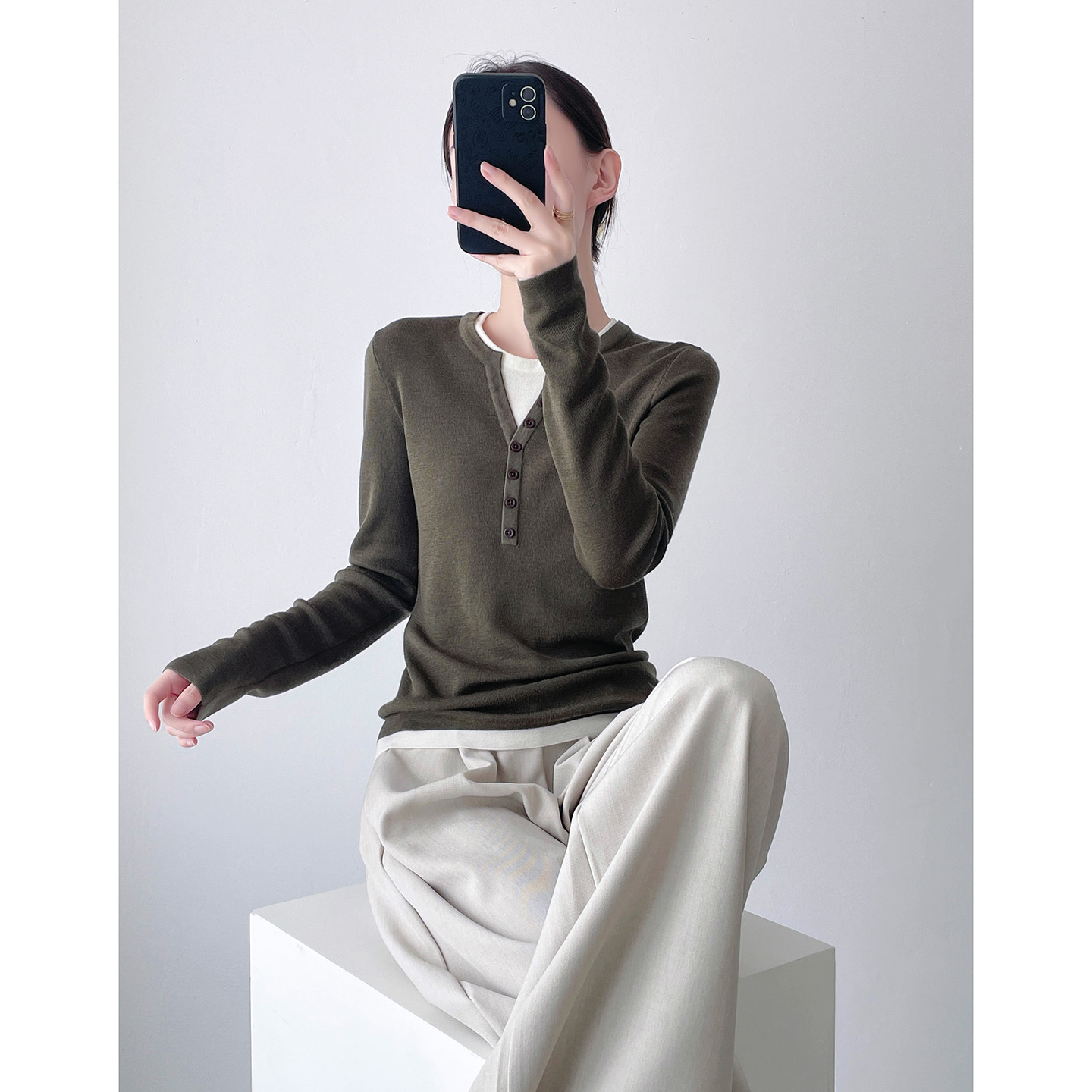 澳洲48支超细绵羊毛打底衫