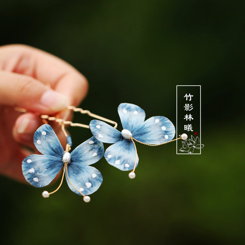 非遗汉服绒花小蝴蝶发簪超仙气质