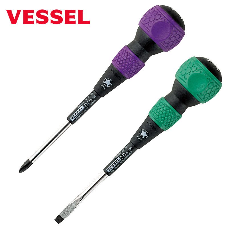 일본의 VESSEL WEIWEI NO.230 산업용 등급 관통 및 노크 가능 조롱박 손잡이 드라이버[자석 포함]