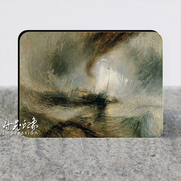 透纳油画作品冰箱贴 战舰归航 暴风雪中的汽船 贩奴船 创意磁贴