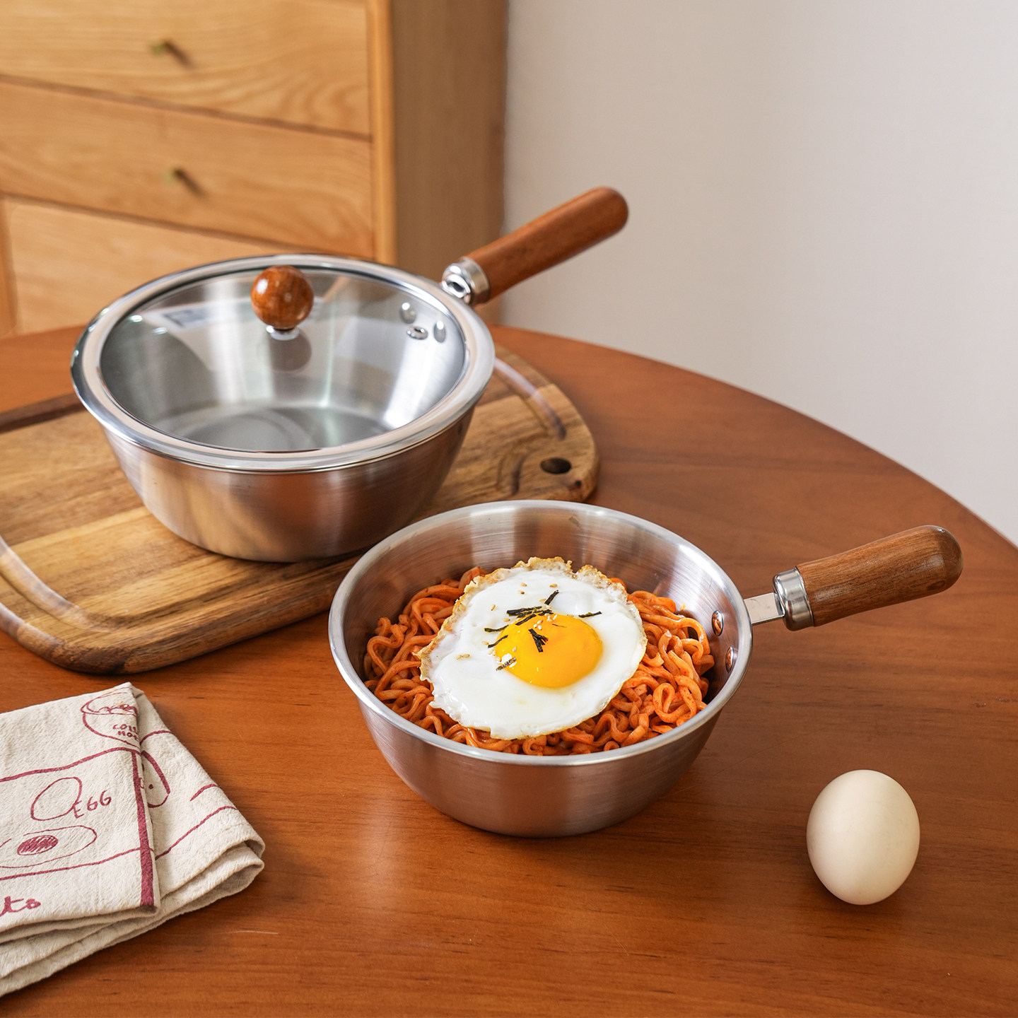 舍里 304不锈钢带盖泡面碗家用韩式泡面锅拉面碗螺蛳粉碗汤面大碗