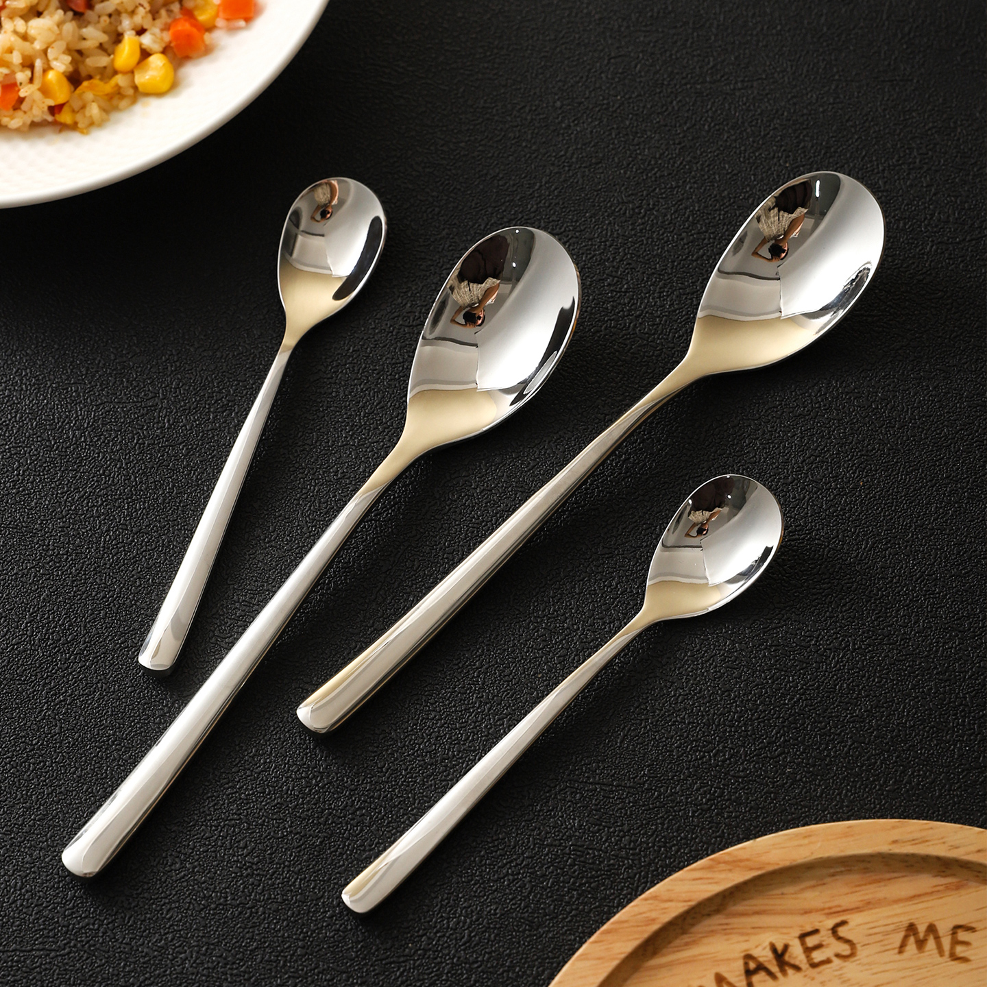 舍里食品级不锈钢冰激凌勺餐勺