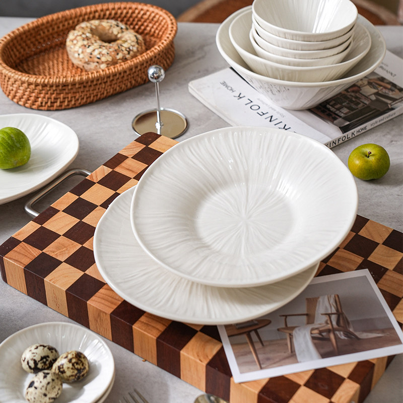 舍里白色菜盘家用陶瓷碗碟2025新款餐具高级感餐盘炒菜碟子西餐盘