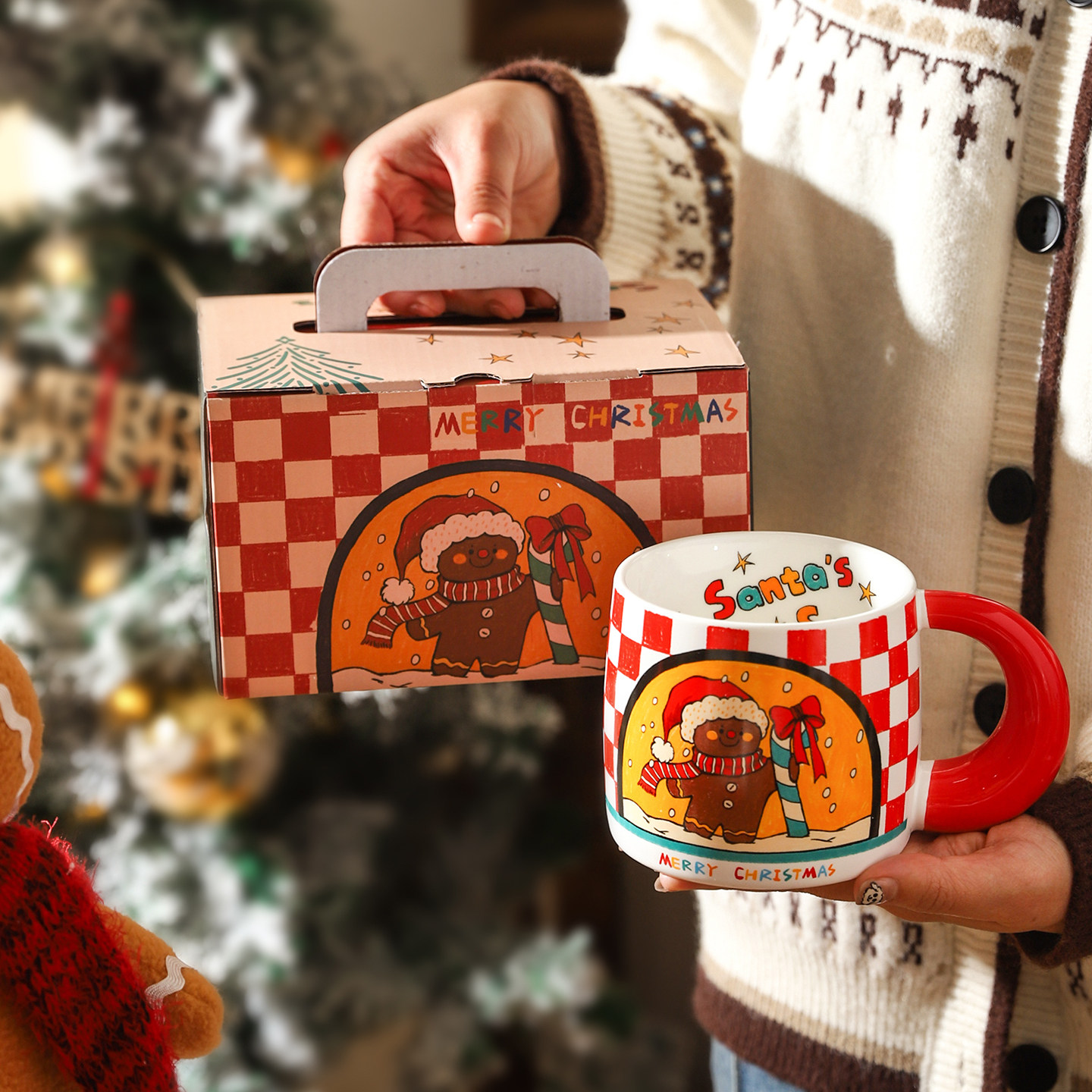 舍里圣诞陶瓷马克杯家用卡通喝水杯咖啡杯创意圣诞节礼物情侣对杯