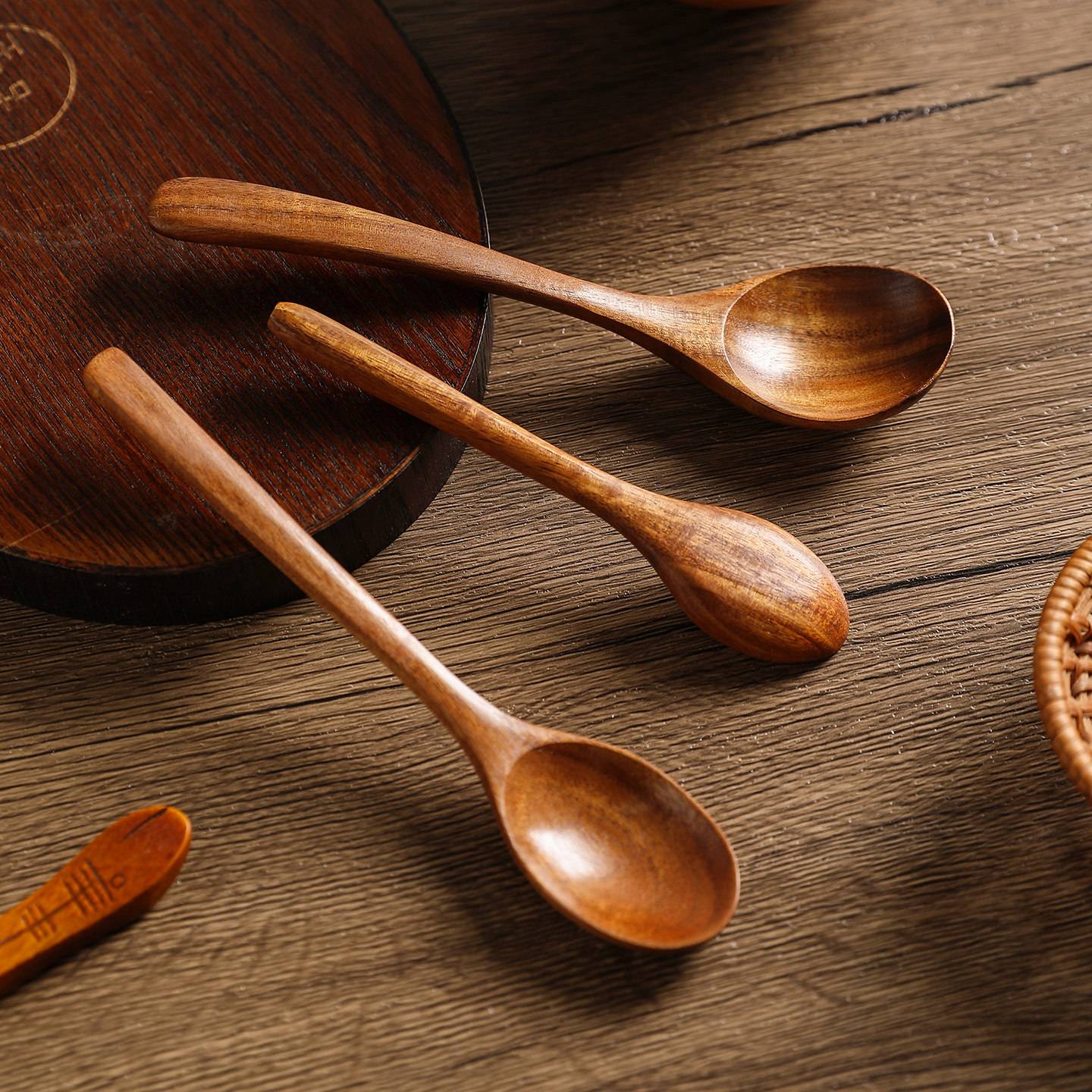 舍里相思木勺子日式实木勺子家用吃饭勺搅拌勺喝汤勺甜品木质勺子