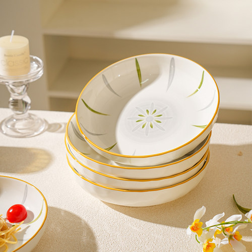 舍里健康釉下彩深盘菜盘子