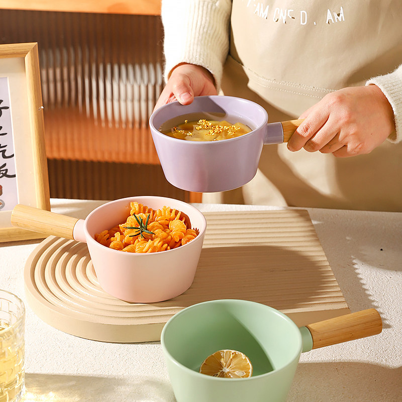舍里奶油色陶瓷把手碗家用带手柄泡面碗高颜值沙拉碗早餐碗燕麦碗,餐饮具,碗,淘宝优惠券,粉丝福利购,淘宝优惠卷
