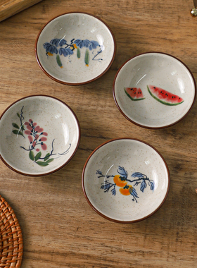 舍里中式陶瓷蘸料碟家用复古怀旧小菜碟子酱油醋碟小吃碟调味小碗