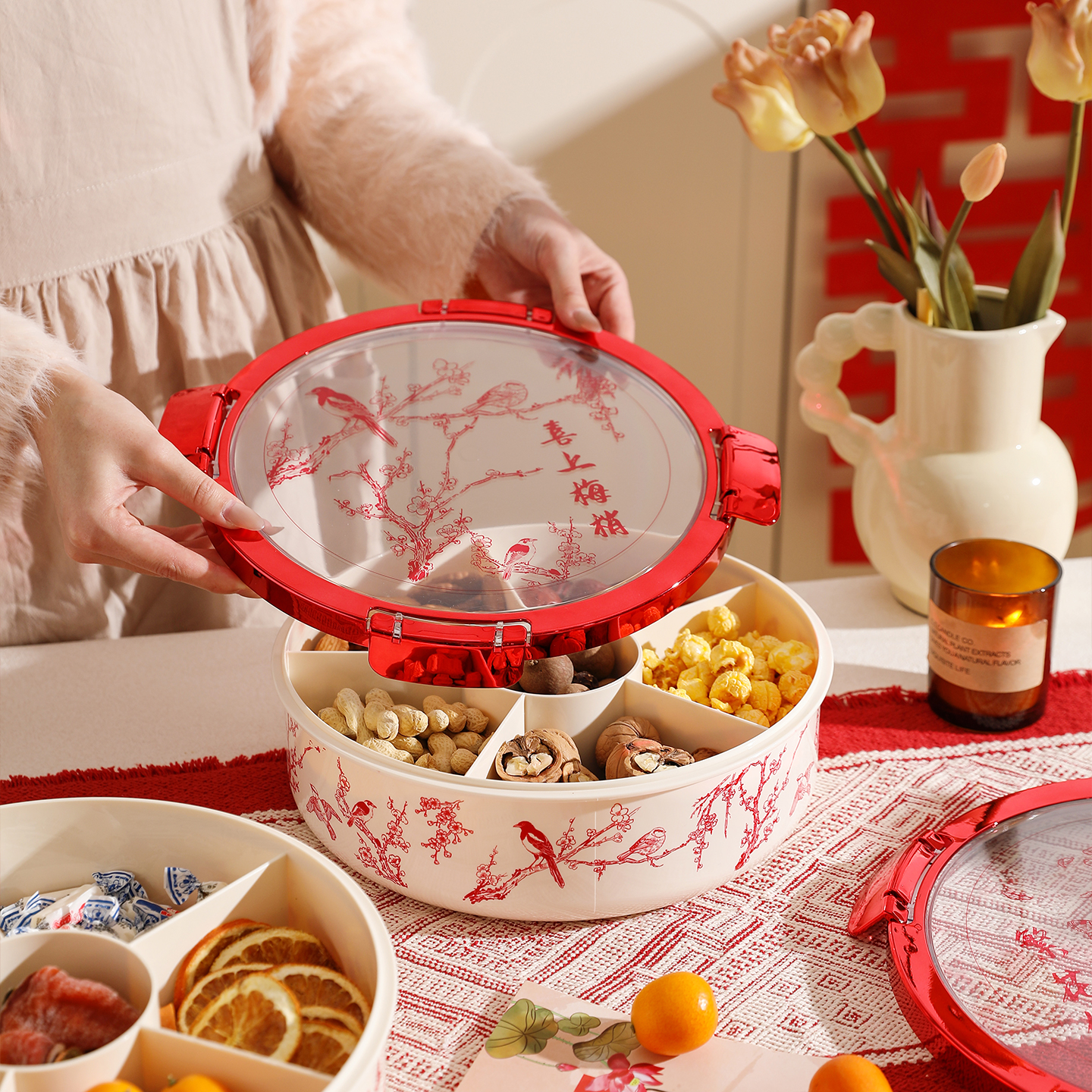 舍里新年瓜子盘结婚糖果盒