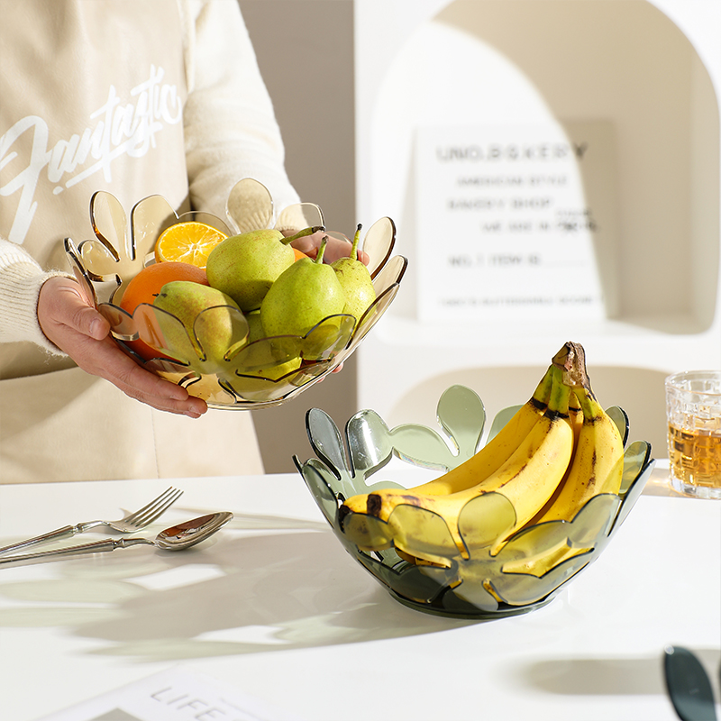 舍里轻奢花瓣镂空果篮零食盘