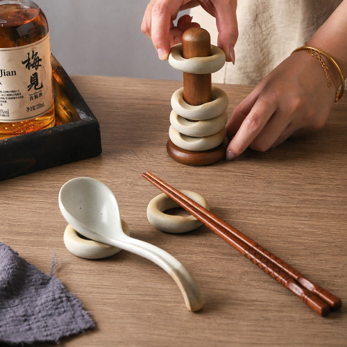 舍里日式粗陶筷托勺托饭点筷架