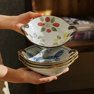 舍里中式复古陶瓷盘子釉下彩家用餐盘前菜碟子凉菜盘小吃盘沙拉盘