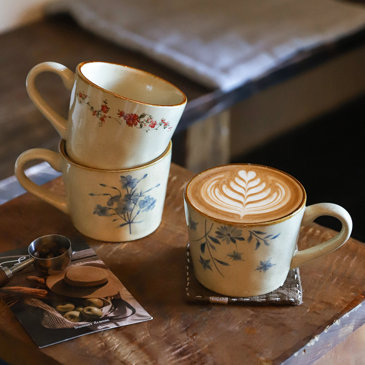 舍里釉下彩牛奶杯下午茶杯子图片