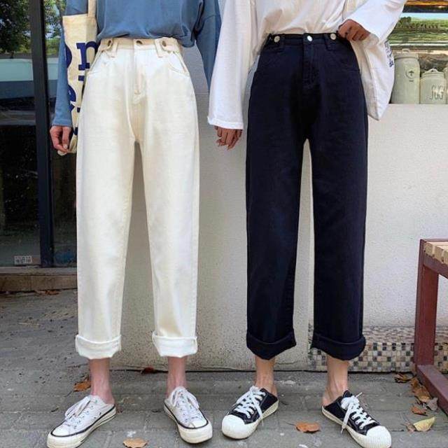 百搭直筒褲子2019新款白色韓版寬松闊腿褲顯瘦老爹褲高腰牛仔褲女在類目 女裝/女士精品, 牛仔褲中 - 來自Buy2taobao.com提供專業的淘寶代購服務