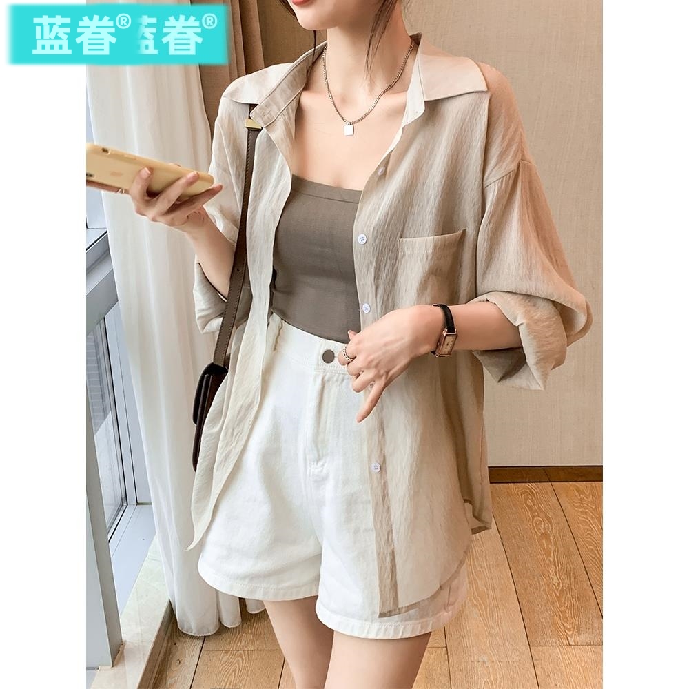 防晒衬衣女防紫外线2025夏季新款披肩外搭空调服开衫轻薄上衣外套