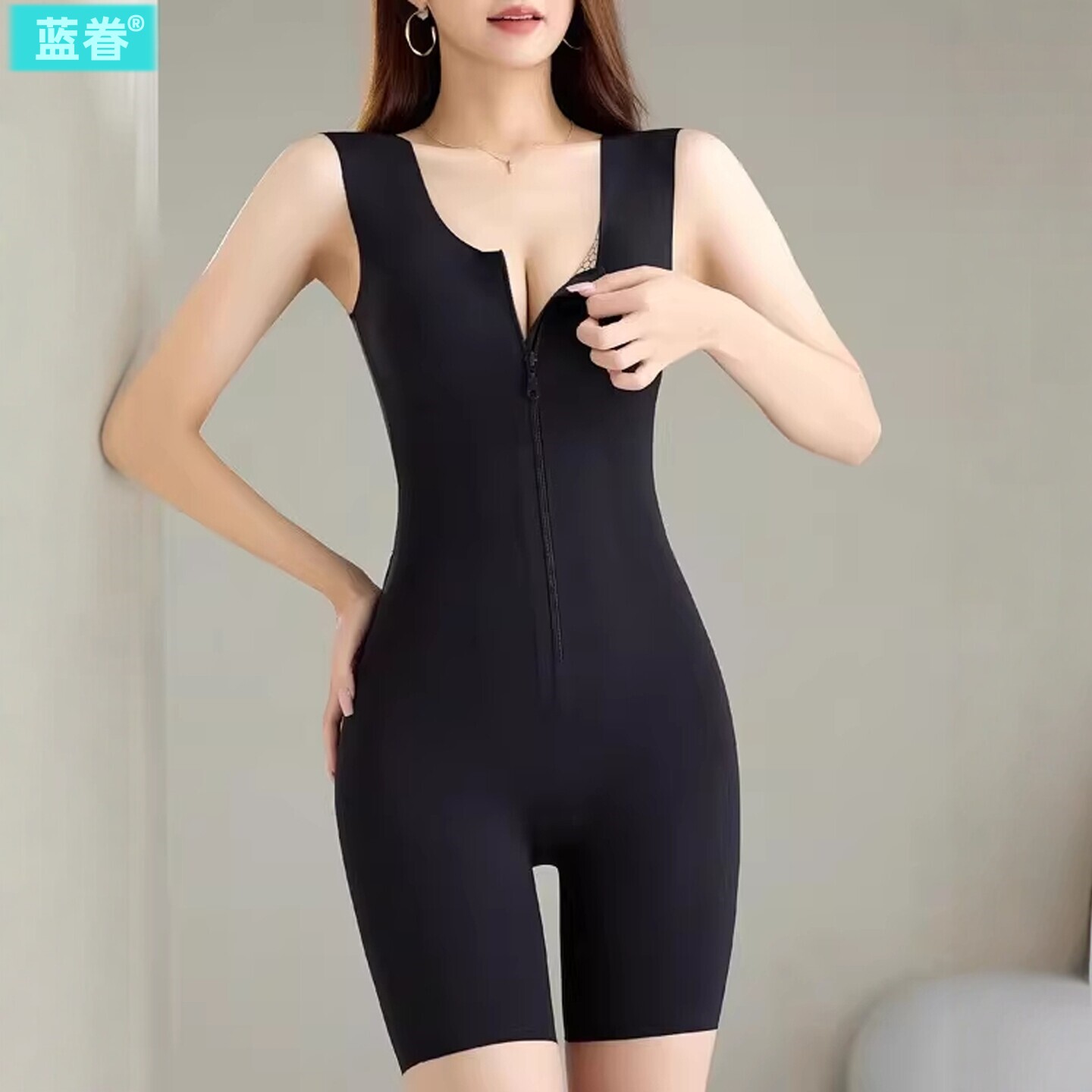 全身强压拉链排扣连体塑身衣女后脱式收腹提臀产后收肚子塑型美体