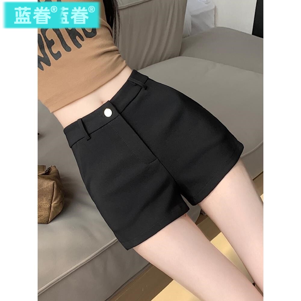 黑色高腰辣妹短裤女外穿2026新款打底修身弹力a字包臀女团热裤子