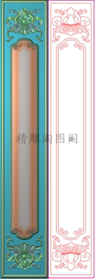 精雕图jdp灰度图bmp浮雕图精品简单洋花线条扶手面75x450新中式款