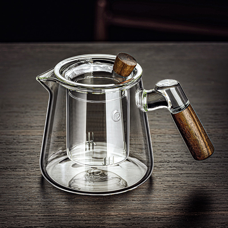 玻璃煮茶壶家用轻奢泡茶壶黑晶炉茶具套组新款耐高温侧把茶壶单壶