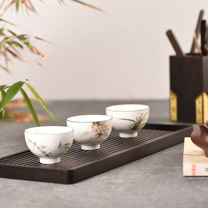 功夫茶杯单个陶瓷茶盏小茶碗景德镇茶具手绘品茗杯单杯白瓷主人杯|ruв категории кухня/посуда, посуда, другие - от Buy2taobao.com для оказания профессиональной услуги покупки агента Taobao