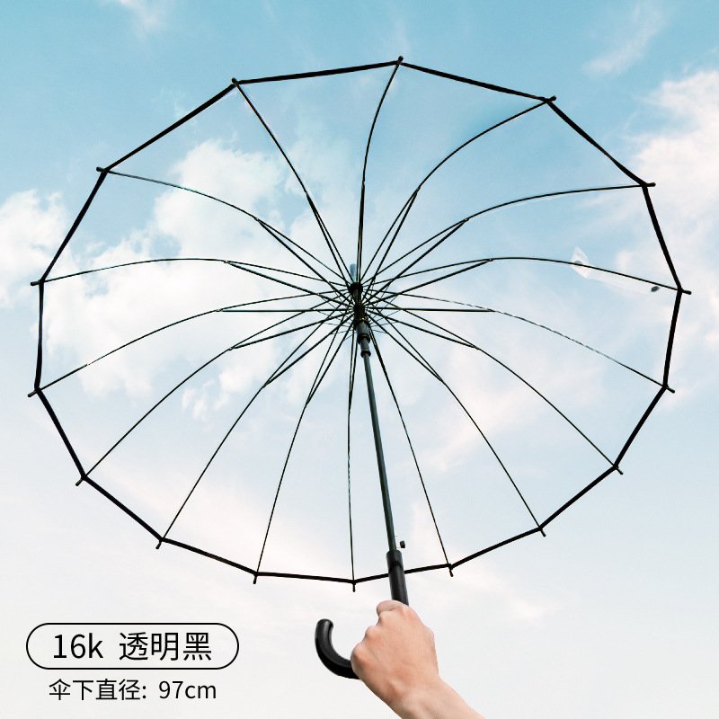 网红自动透明雨伞长柄日系diy涂鸦婚礼休闲拍照伞加厚小红书EW26