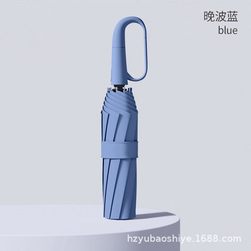 60骨大号全自动雨伞女晴雨两用挂钩折叠抗风男遮阳太阳防晒紫EW80