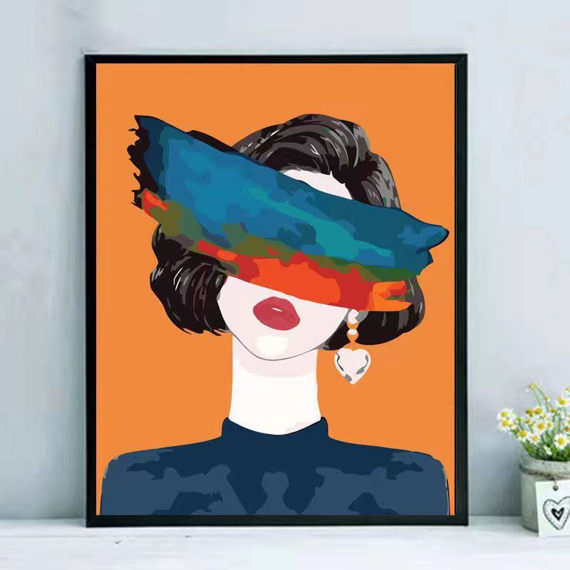 diy数字油画手工填色追梦女孩涂色成人解压手动填绘客厅ins装饰画