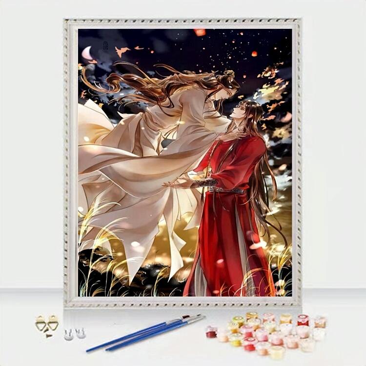 天官赐福花城/谢怜二元次动漫数字油画diy手工填充绘画客厅装饰画图片