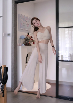 浮云瑜伽裤舞蹈训练裤宽松直筒裤透气高弹亲肤垂感韩版瑜伽裤