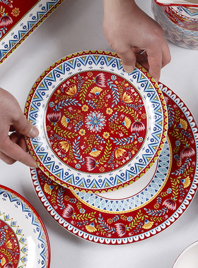 OMK 创意陶瓷盘子中东风格个性餐盘2025年新款家用深汤盘米饭碗