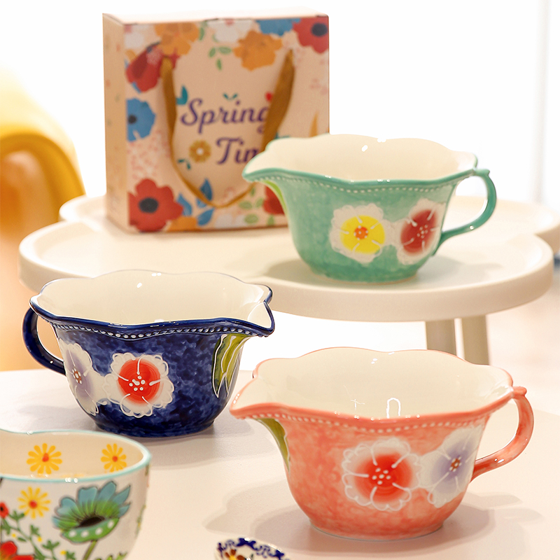 创意手绘打蛋碗小清新陶瓷调料碗