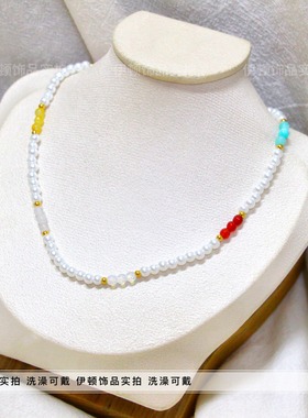 乔欣同款古力娜扎钛钢贝珠项链