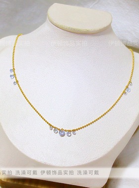 钛钢不掉色欧美个性点点珠项链