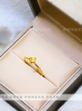 钛钢甜美不掉色戒指蝴蝶气质