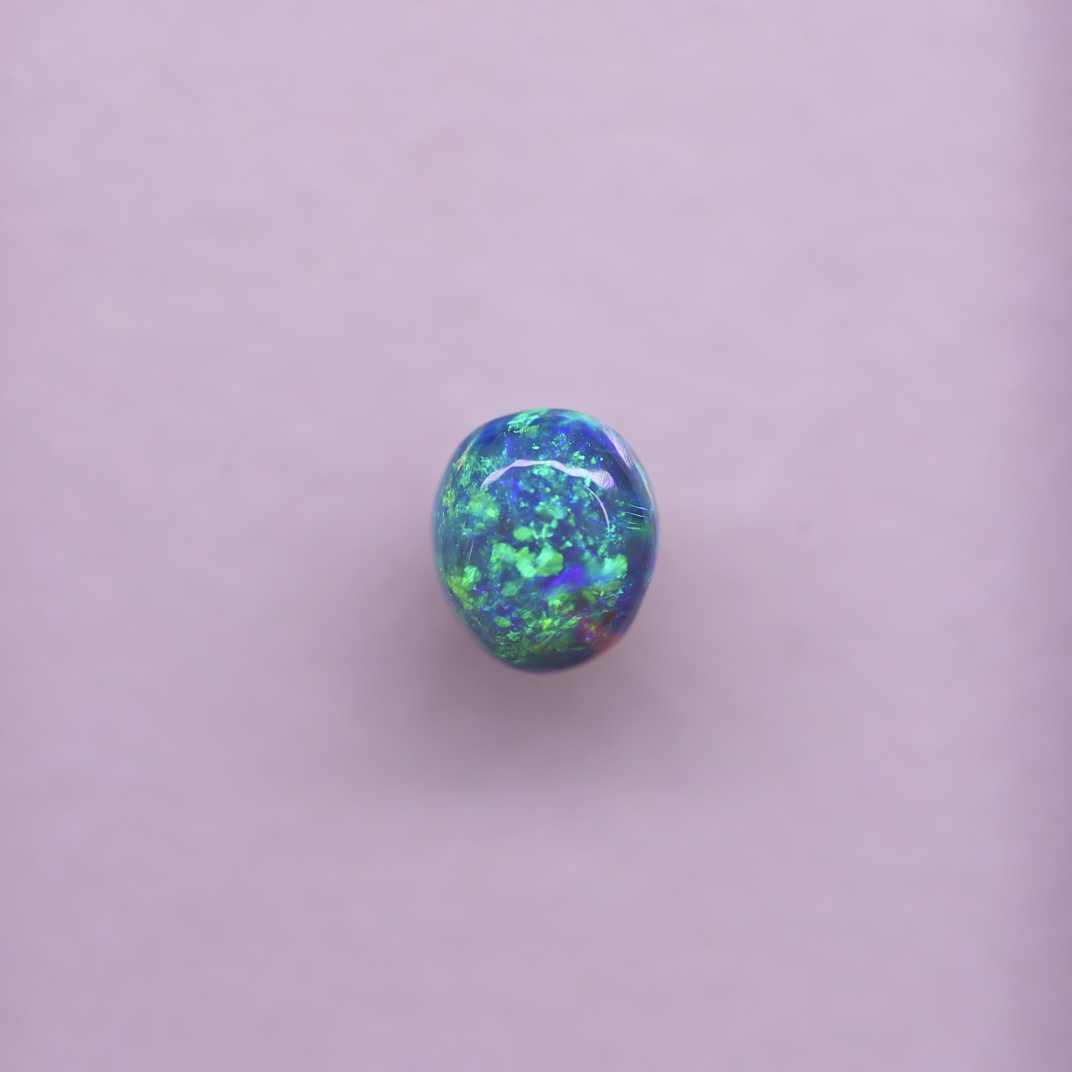 澳大利亚闪电岭天然蓝绿彩黑水晶欧泊裸石戒面可定制镶嵌戒指吊坠