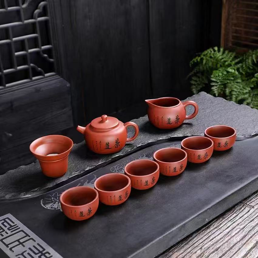 10头桑扁茶道手绘陶瓷茶具居家品茗轻奢雅致功夫茶器茶道套装精品
