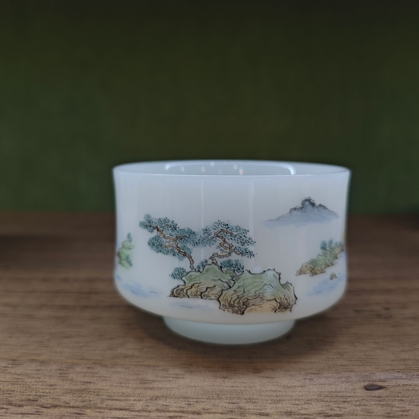 将军杯小桥流水品茗杯手绘陶瓷茶具居家品茗轻奢雅致功夫茶居家雅