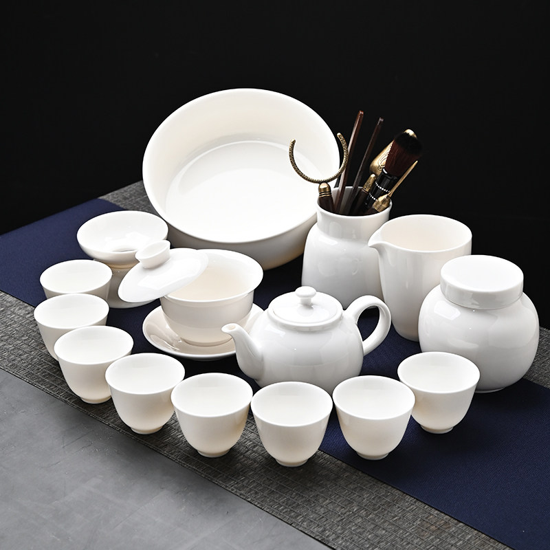 羊脂玉德化白瓷功夫泡茶具图片