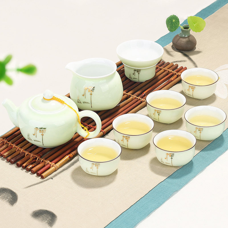 龙泉陶瓷功夫套装家用茶壶仁峰
