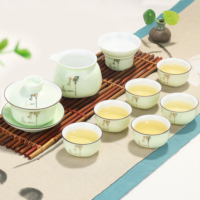 龙泉陶瓷功夫套装家用茶壶仁峰