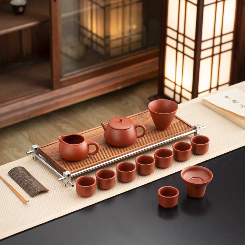 13头宽玉套装手绘陶瓷茶具居家品茗轻奢雅致功夫茶器茶道套装精品