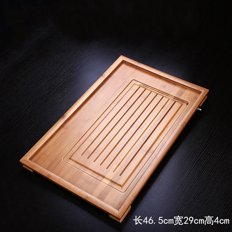【平板中号】功夫茶具 茶盘 实木黑檀木茶盘茶托盘 竹茶台