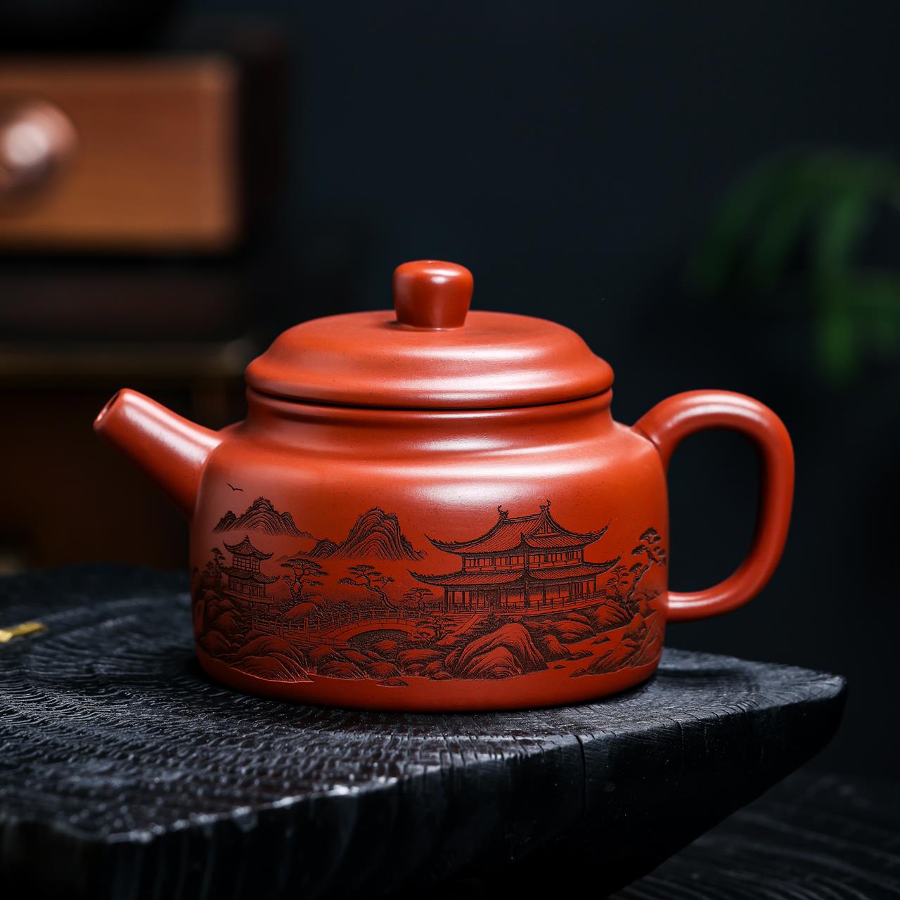 一见钟情山水手绘陶瓷茶具居家品茗轻奢雅致功夫茶器茶道套装精品